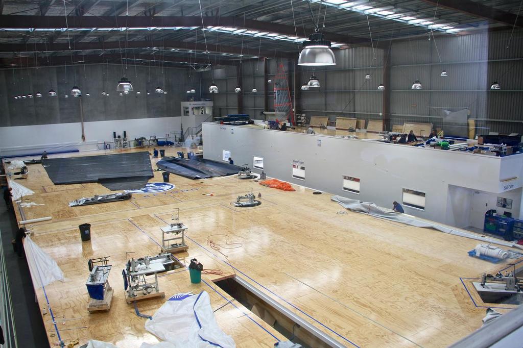 The main floor is ringed with trenches - North Sails NZ Loft, Archers Road - July 20, 2016 © Richard Gladwell www.photosport.co.nz